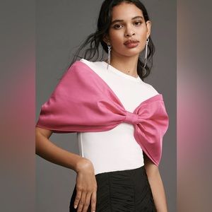Anthropologie: Sunday in Brooklyn Taffeta Bow Shrug XS/S